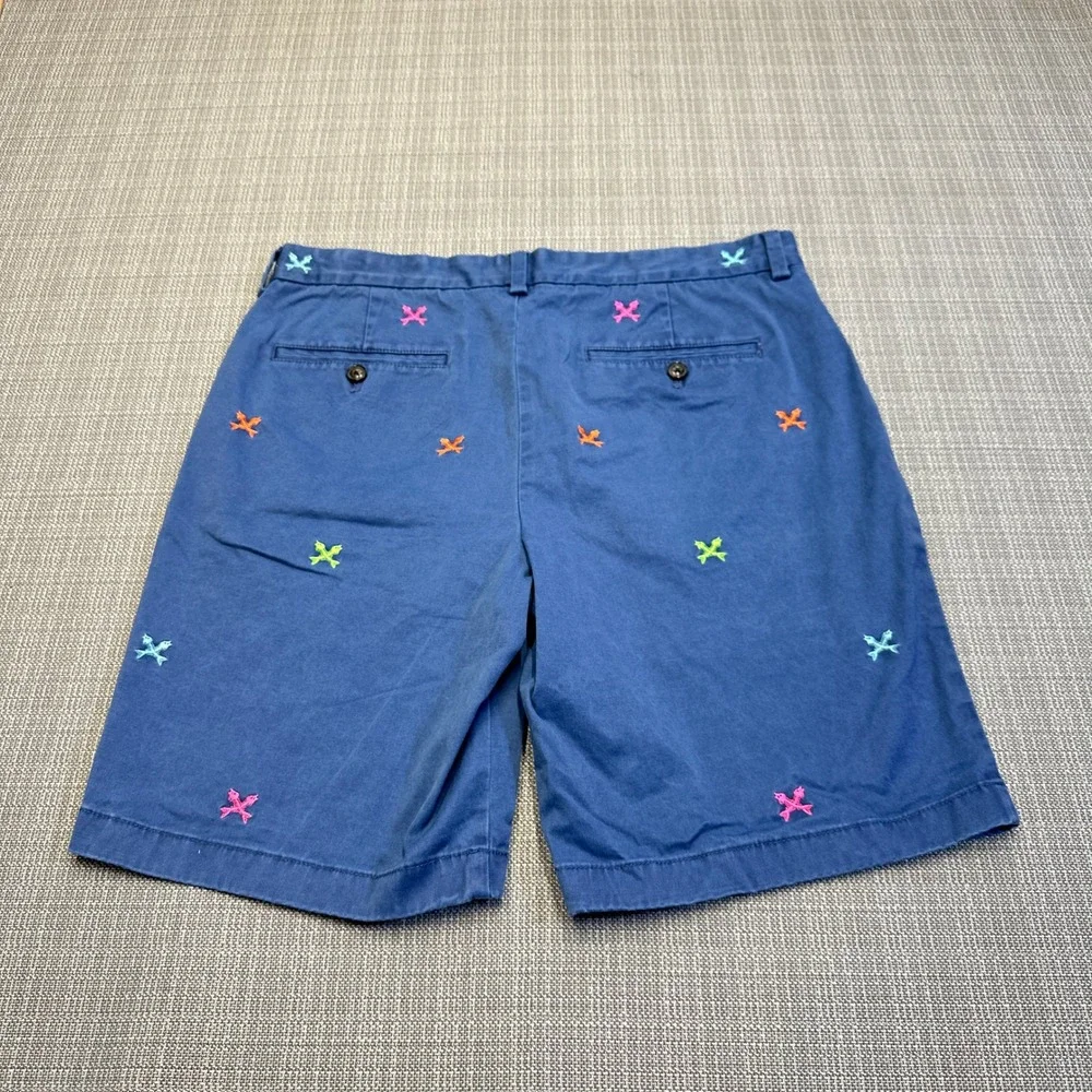 Vineyard Vines Shorts Mens 32 Chino Embroidered Oars Preppy Blue Coastal‎